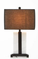 Elvie Black and White Marble Table Lamp