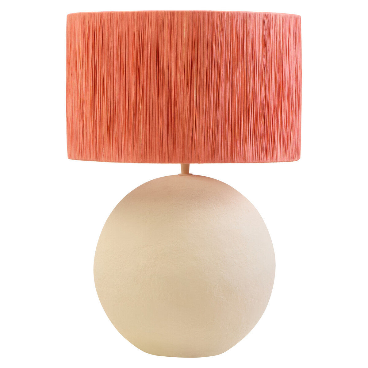 Carta Natural Papier Mache Table Lamp with Rust Raffia Shade
