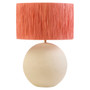 Carta Natural Papier Mache Table Lamp with Rust Raffia Shade