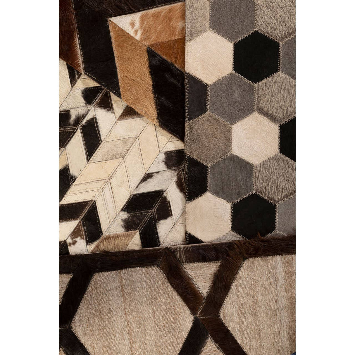 Safira Large Black Patchwork Rug