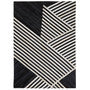 Bosie Safira Black And White Stripes Hair on Leather Rug