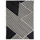 Bosie Safira Black And White Stripes Hair on Leather Rug