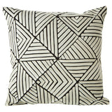 Bosie Ozella Black and Geometric Maze Design Square Cushion