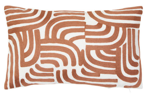 Bosie Ozella Natural and Terracotta Rectangular Cushion