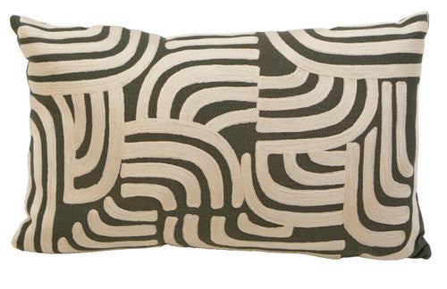 Bosie Ozella Natural and Green Rectangular Cushion