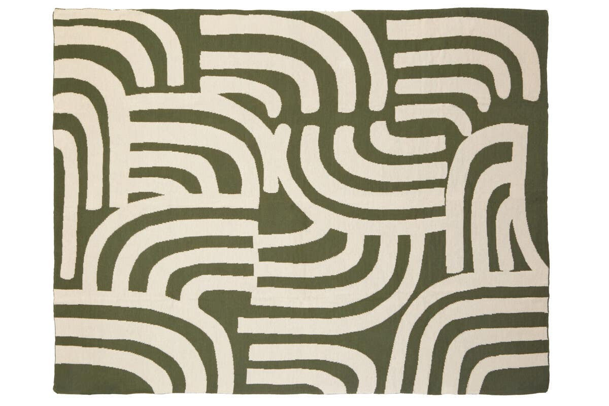 Bosie Ozella Natural And Green Throw
