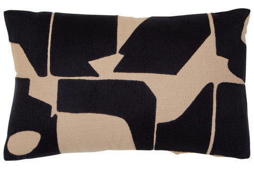 Bosie Ozella Rectangular Black and Natural Rectangular Cushion