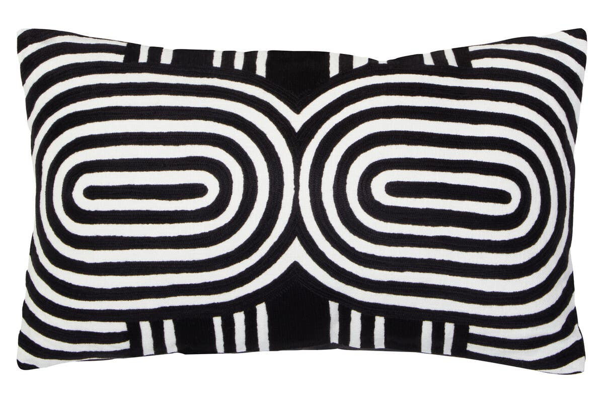 Bosie Ozella Black And White Rectangular Cushion