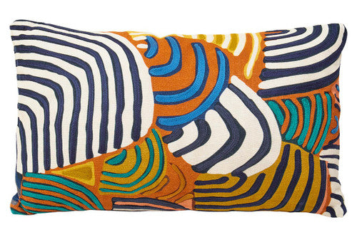 Bosie Ozella Multi Colour Abstract Swirl Rectangular Cushion