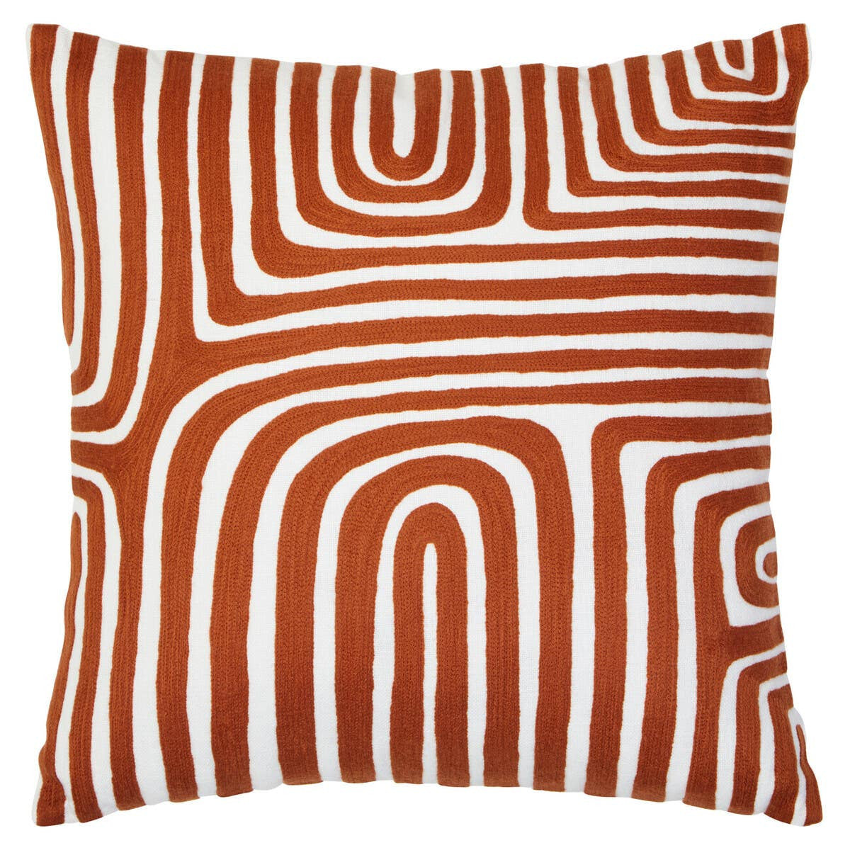 Bosie Ozella Rust and White Square Cushion