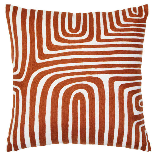 Bosie Ozella Rust and White Square Cushion