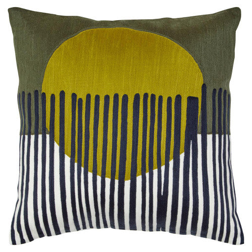 Bosie Ozella Green And White Square Cushion