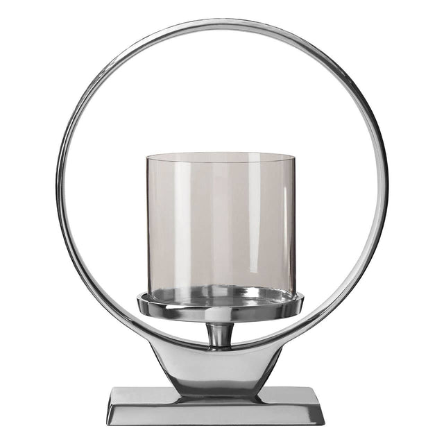 Cirqua Small Silver Candle Holder