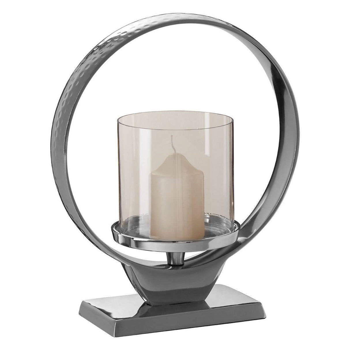 Cirqua Small Silver Candle Holder