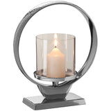Cirqua Small Silver Candle Holder