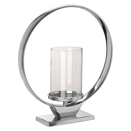 Cirqua Medium Silver Candle Holder