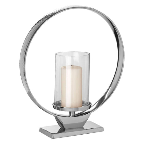 Cirqua Medium Silver Candle Holder