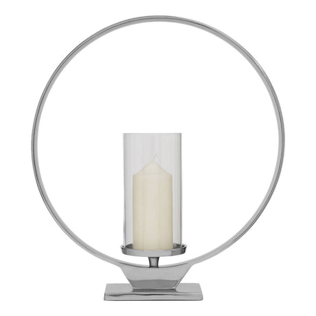 Cirqua Large Silver Candle Holder