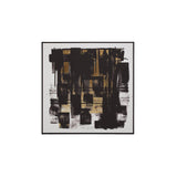 Astratto Black White and Gold Square Wall Art