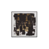 Astratto Black White and Gold Square Wall Art