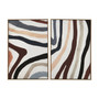 Astratto Set of Two Multi Coloured Abstract Wave Wall Art