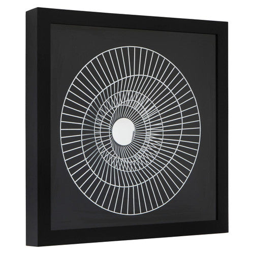 Modello Black And Silver Wire Sunburst Wall Art