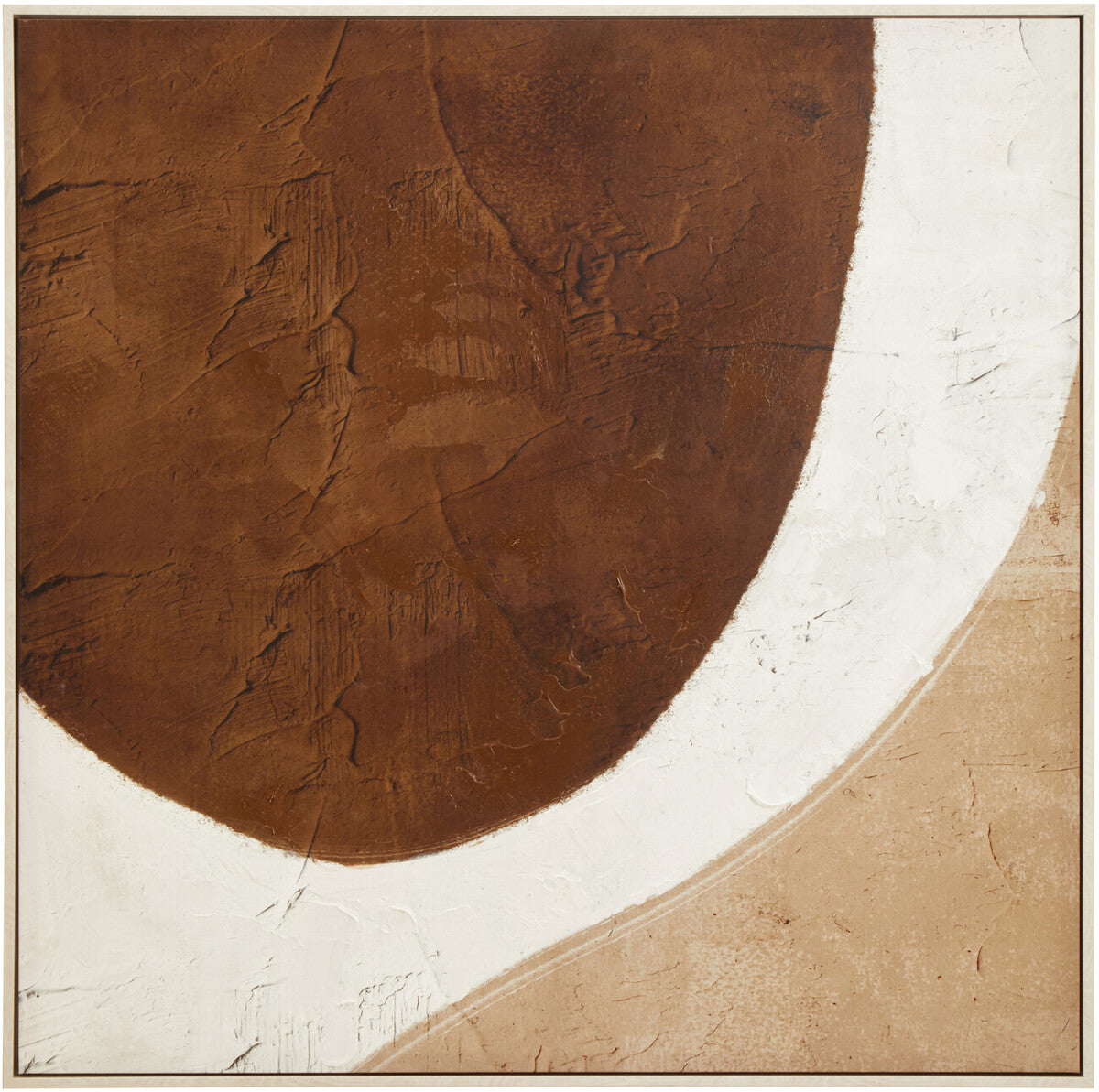 Astratto Brown and Natural Textured Square Wall Art