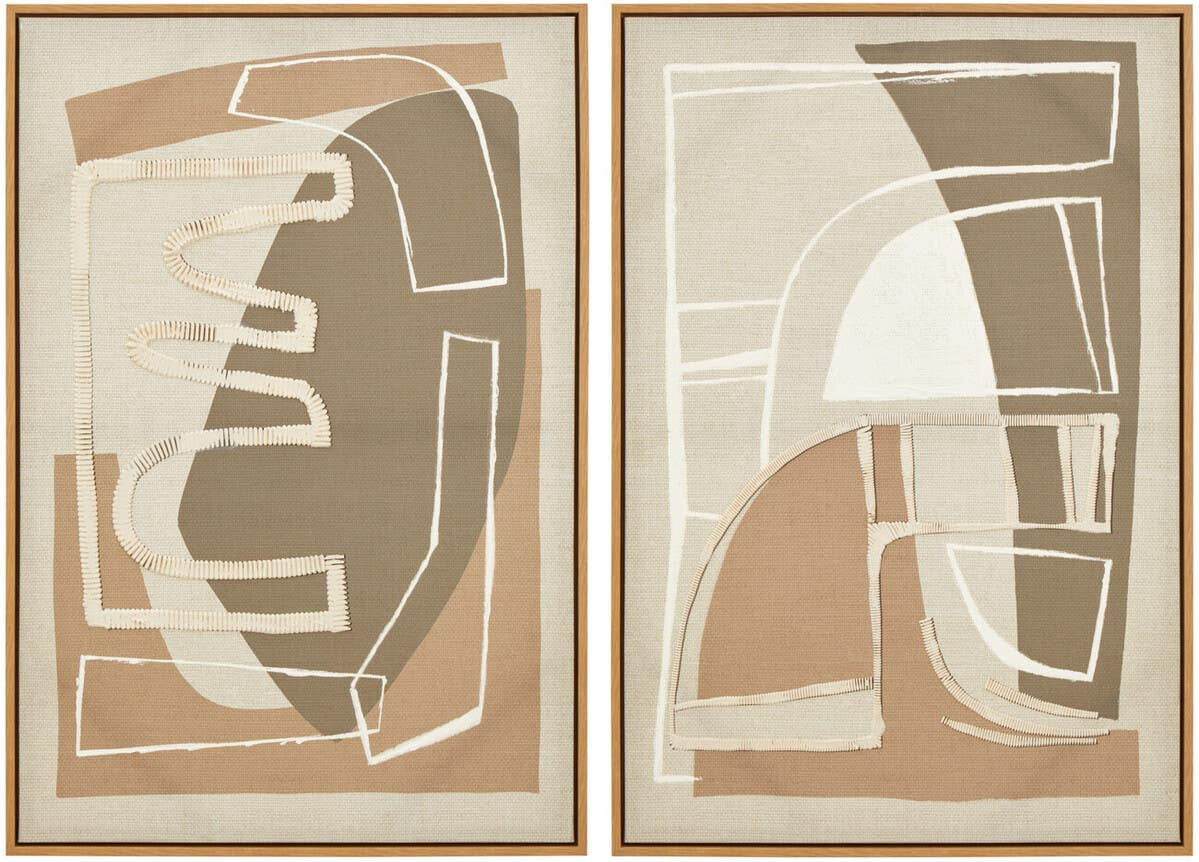 Astratto Set of 2 Textured Neutral Abstract Wall Art