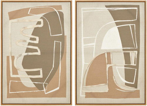 Astratto Set of 2 Textured Neutral Abstract Wall Art
