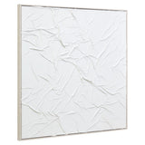 Astratto White Hand Painted Sculptural Fabric Wall Art