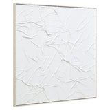 Astratto White Hand Painted Sculptural Fabric Wall Art