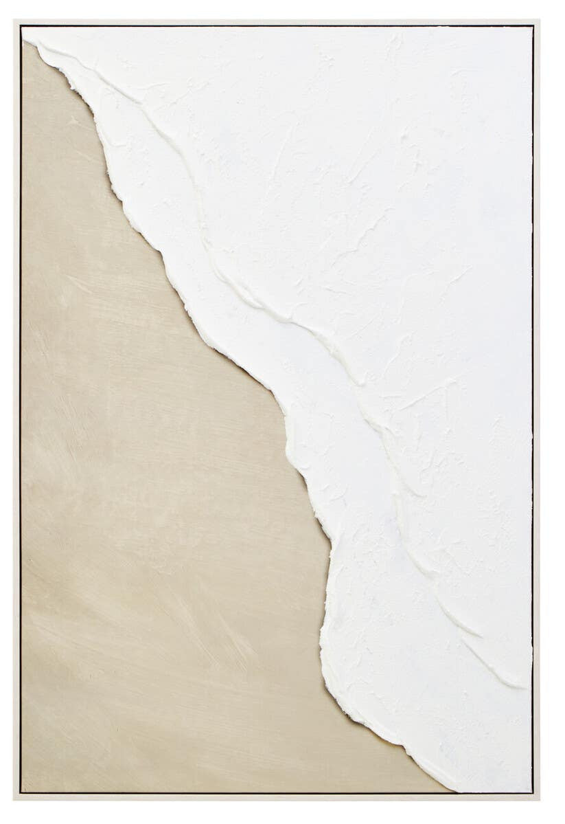 Astratto Canvas Natural and White Textured Wall Art