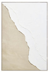 Astratto Canvas Natural and White Textured Wall Art