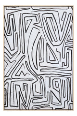 Astratto Abstract Black and Cream Textured Wall Art