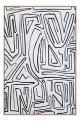 Astratto Abstract Black and Cream Textured Wall Art
