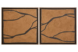 Astratto Set of 2 Brown and Black Textured Wall Art