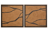 Astratto Set of 2 Brown and Black Textured Wall Art
