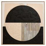 Astratto Black and Cream Abstract Square Wall Art
