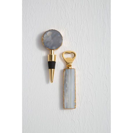 Bowerbird Agata Natural Bottle Opener And Stopper Set