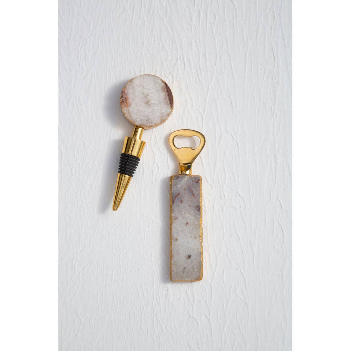 Bowerbird Agata Grey Bottle Opener And Stopper Set