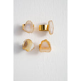 Bowerbird Agata Natural / Gold Napkin Rings