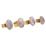 Bowerbird Agata Grey / Gold Napkin Rings