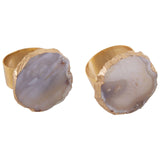 Bowerbird Agata Grey / Gold Napkin Rings