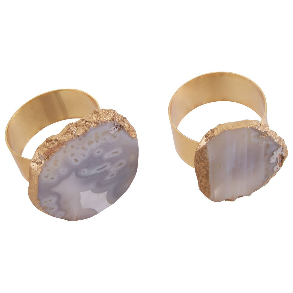 Bowerbird Agata Grey / Gold Napkin Rings