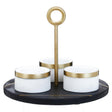 Omari Condiment Set With Black Slate Tray