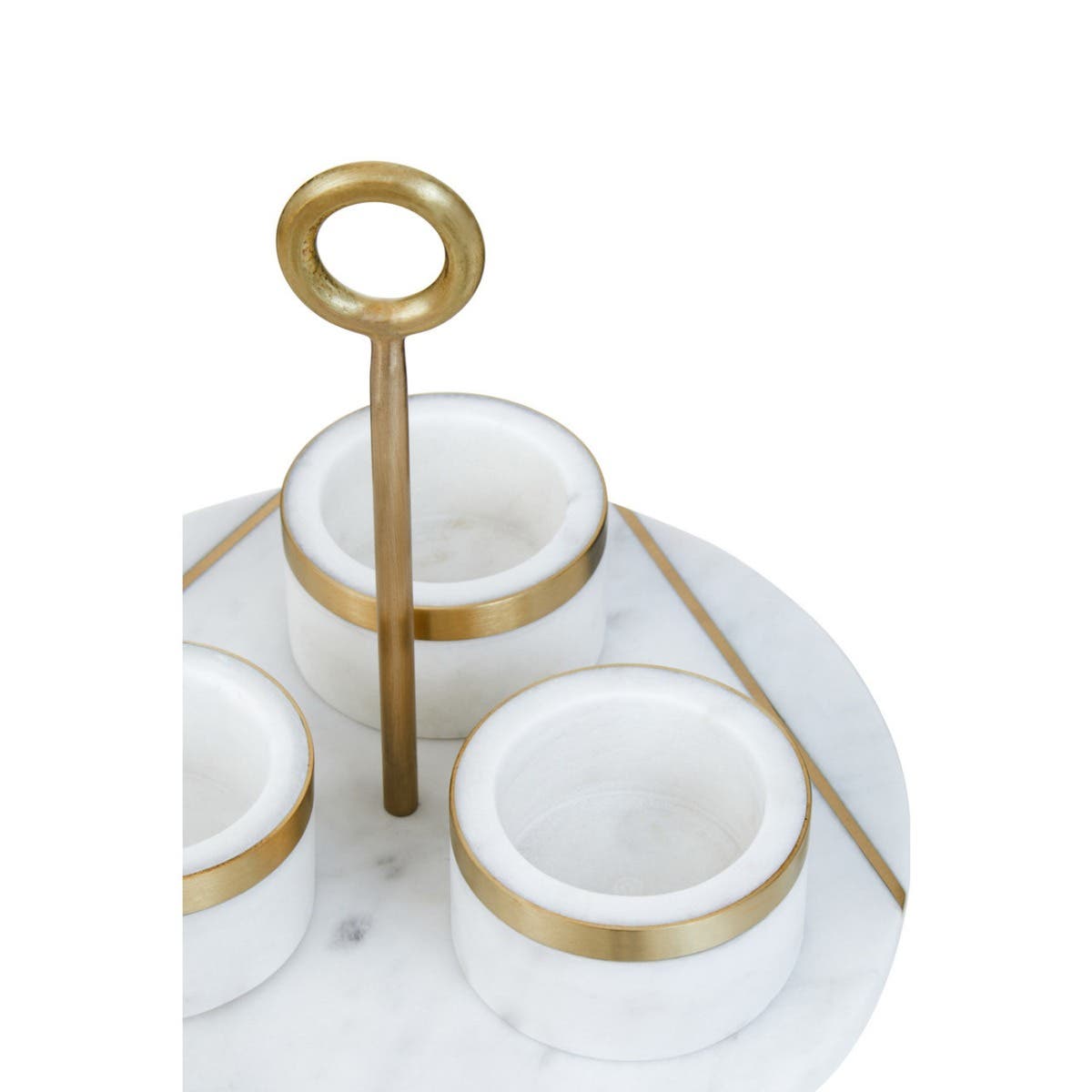 Omari Marble Condiment Set With White Tray