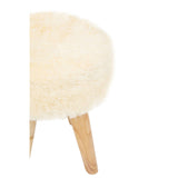 Kendari White Round Stool