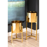 Piermount Small Gold Finish Planter