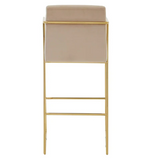 Brookwood Mink Velvet and Gold Bar Stool Beige