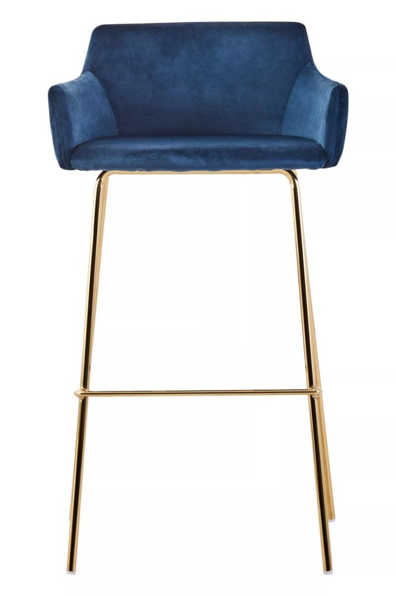 Tamzin Blue Velvet Low Back Bar Chair